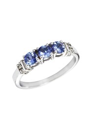 Sterling Silver 3 stone Tanzanite Ring