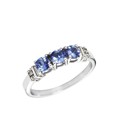 Sterling Silver 3 stone Tanzanite Ring