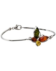Sterling Silver Amber Butterfly Bracelet