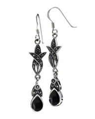 Sterling Silver Marcasite Drop Earrings