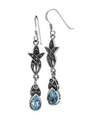 Sterling Silver Marcasite Drop Earrings