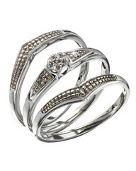 Sterling Silver Diamond Accent Ring Set