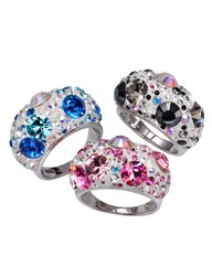 Sterling Silver Crystal-Set Ring