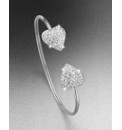 Sterling Silver & Crystal Heart Bangle