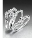 Sterling Silver Cubic Zirconia Ring Set