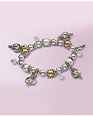 Angels & Star Charm Stretch Bracelet