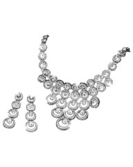 Glitzy Circle Necklace & Earrings Set