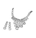 Glitzy Circle Necklace & Earrings Set