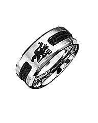 Stainless Steel Football Club Ring