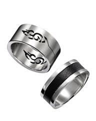 Set of 2 Stainless Steel Rings