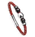 Plaited Leather Bead Bracelet