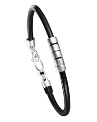 Sterling Silver & Leather Bracelet