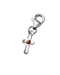 Sterling Silver Birthstone Cross Charm