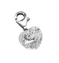 Sterling Silver Crystal Heart Charm