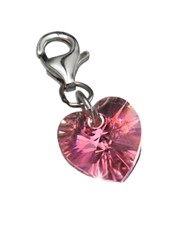 Sterling Silver Crystal Heart Charm