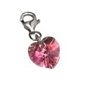 Sterling Silver Crystal Heart Charm