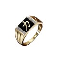 9 Carat Gold Onyx & Diamond Set Ring
