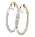 Evoke 9 Carat Gold Clear Hoop Earrings