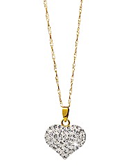 Evoke 9 Carat Gold Crystal Heart Pendant