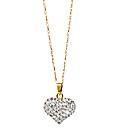 Evoke 9 Carat Gold Crystal Heart Pendant