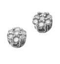 9ct White Gold Diamond Cluster Earrings