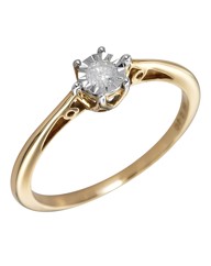 9ct Gold Illusion-Set Diamond Ring