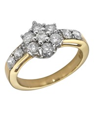 9 Carat Gold 1/2ct Diamond Cluster Ring