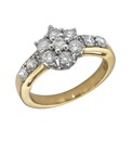9 Carat Gold 1/2ct Diamond Cluster Ring