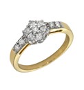 9 Carat Gold 1ct Diamond Cluster Ring
