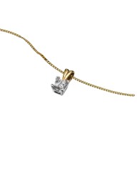 9ct Gold Princess-Cut Diamond Pendant