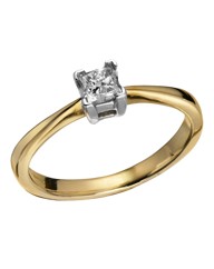 9 Carat Gold Princess-Cut Diamond Ring