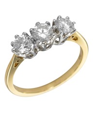 9 Carat Gold 1ct Trilogy Diamond Ring