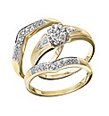 9 Carat Gold Diamond Ring Set