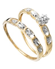 9 Carat Gold Diamond Ring Set