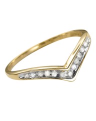 9 Carat Gold Diamond-Set Wishbone Ring