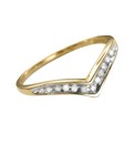 9 Carat Gold Diamond-Set Wishbone Ring