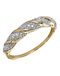 9 Carat Gold Diamond Twist Ring