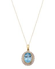 9 Carat Gold Blue Topaz Pendant