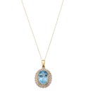 9 Carat Gold Blue Topaz Pendant