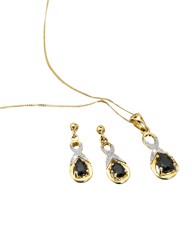9ct Gold Sapphire Pendant & Earrings Set