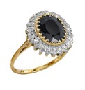 9 Carat Gold Sapphire & Diamond-Set Ring
