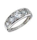 9 Carat White Gold Aquamarine Band Ring