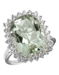 Sterling Silver Green Amethyst Ring