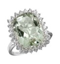 Sterling Silver Green Amethyst Ring