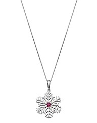 9 Carat White Gold Snowflake Pendant