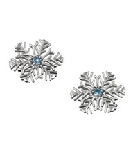 9 Carat White Gold Snowflake Earrings