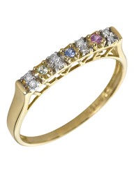 9 Carat Gold Multi-Sapphire Ring