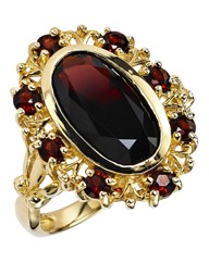 9 Carat Gold 3ct Garnet Cluster Ring