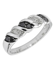 Sterling Silver Black Diamond Ring