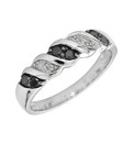 Sterling Silver Black Diamond Ring